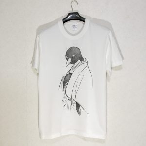 手描きTシャツ　『円山応挙「幽霊」×ペンギン』　Mサイズのみ