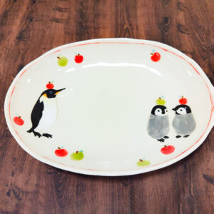 ペンギン楕円皿