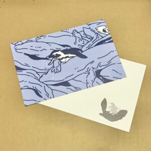オオサンショウウオとケープペンギンのポストカード