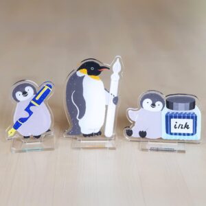 ペンギン×文具のアクリルスタンド