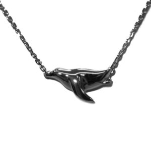 シンプル・黒のダイビングペンギンネックレス(1羽)